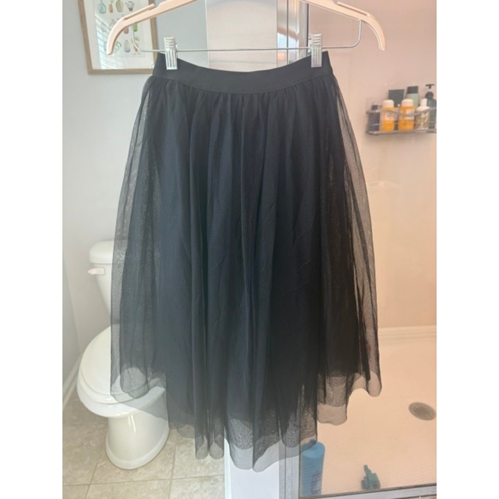 Haute Monde Black Tulle Midi Skirt S Layered Sheer Mesh Balletcore A Line